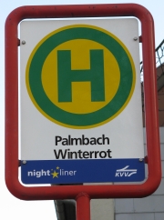 Haltestelle Palmbach Winterrot "Nightliner"